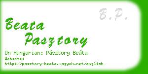 beata pasztory business card